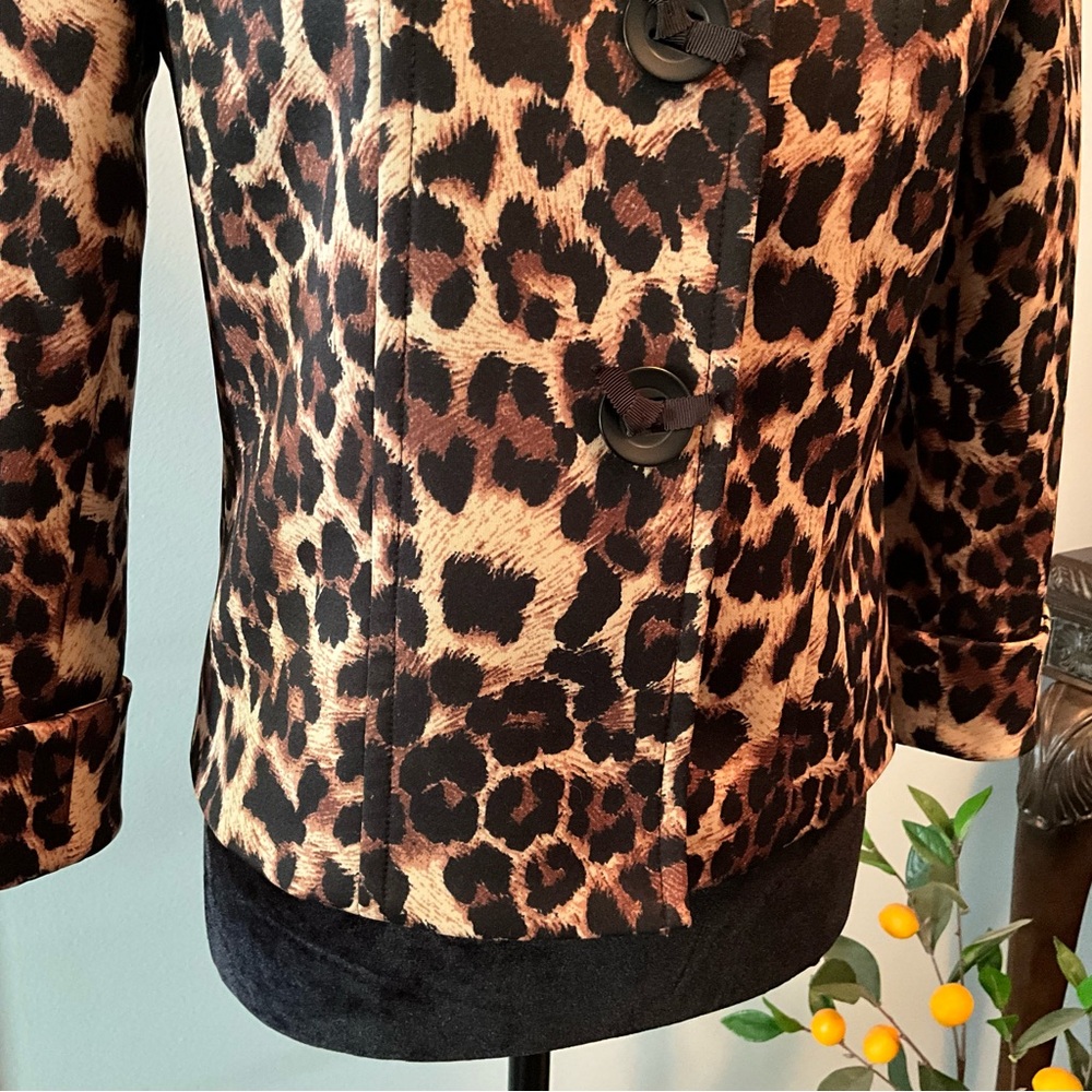 Tahari ASL Leopard Print Blazer Structured Jacket Business Profesional - Picture 7 of 11